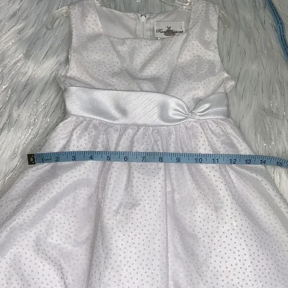 Rare Editions White Polka Dot Sleeveless Formal Dress size 5